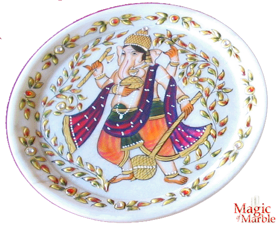 Ganeshji Standing position - Marble Plate